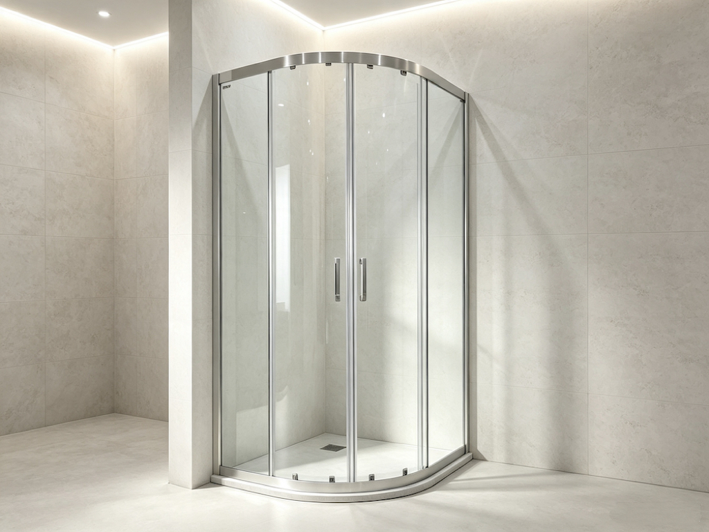 Round Shower Tray With Glass Enclsure