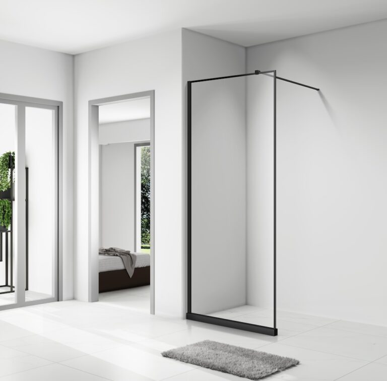 Black frame shower door
