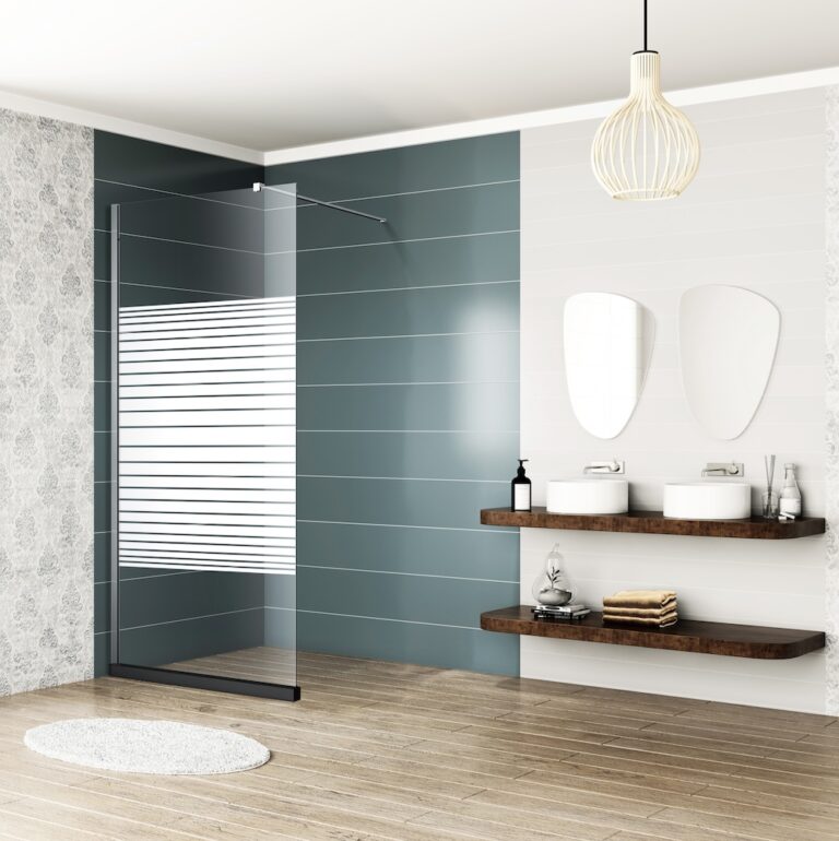 Black frame shower door