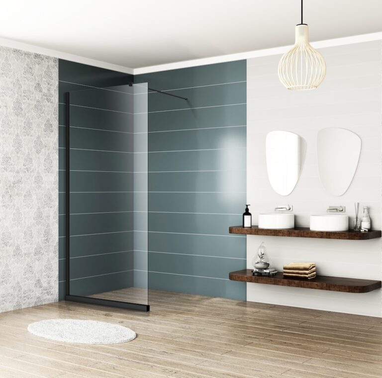 Black frame shower door